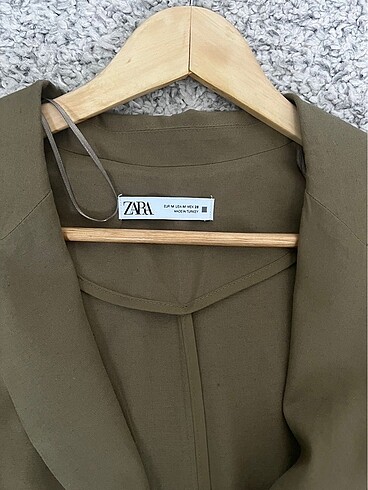 Zara Keten Ceket Haki Oversize