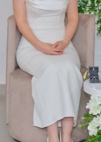 Abiye Modern Klasik Beyaz söz nişan nikah elbisesi