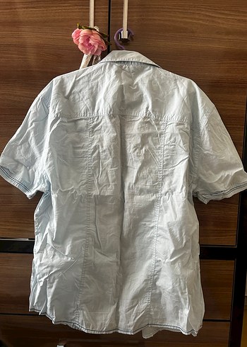 Açık mavi kısa kollu erkek gömlek - Görsel 2