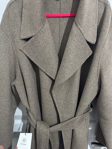 xl Beden camel Renk Zara Kemerli Yün Karışımlı Kaban