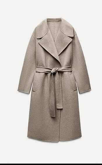 Zara Kemerli Yün Karışımlı Kaban