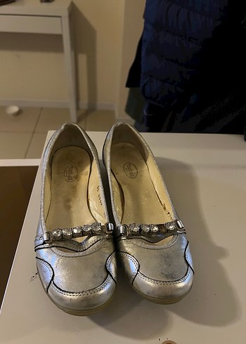 2000s Gümüş Renkli Tokalı Kadın Babet - Görsel 2