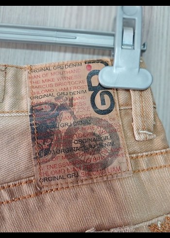 Bej Düğmeli Rahat Kesim Denim Şort - Görsel 5