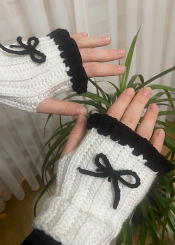El Yapımı Örgü Parmaksız Eldiven - Görsel 3