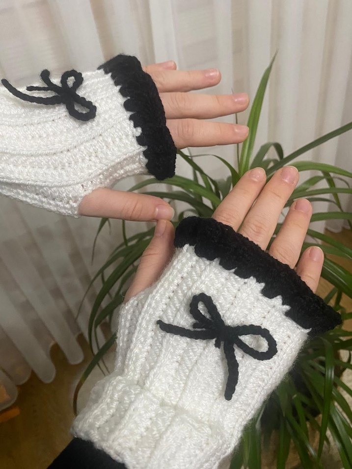 El Yapımı Örgü Parmaksız Eldiven - Görsel 3