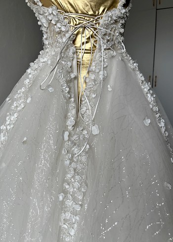 V Yakalı Prenses Gelinlik - Görsel 8