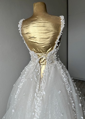 V Yakalı Prenses Gelinlik - Görsel 7