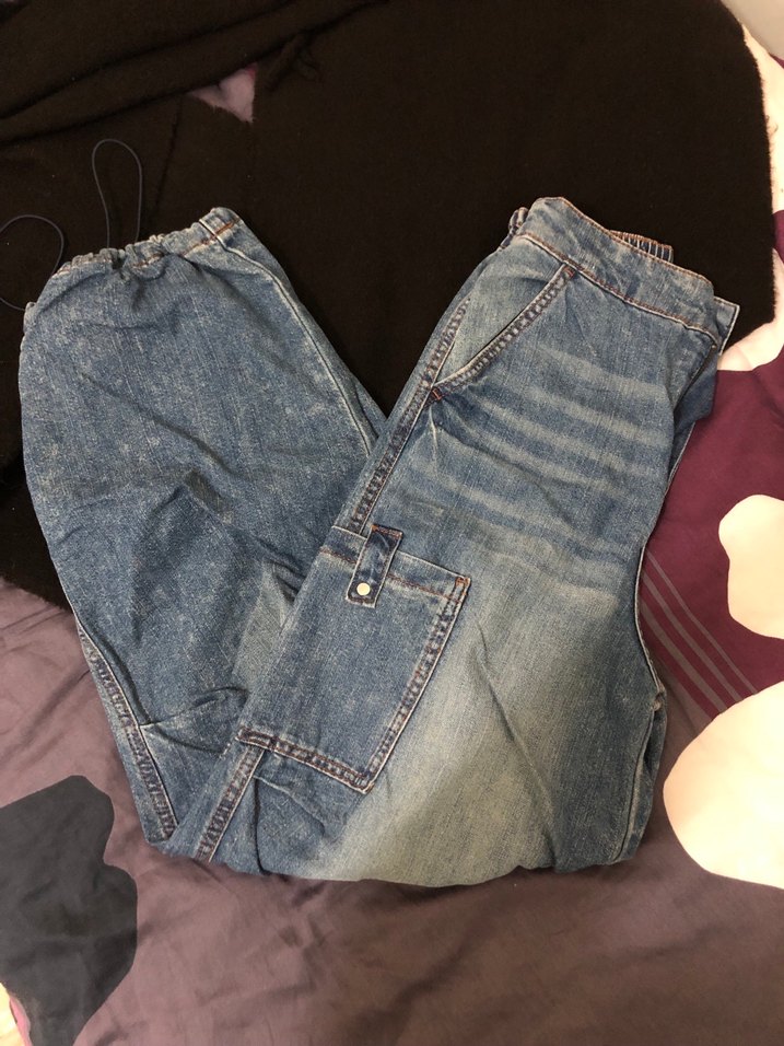 Kadın Mavi Bol Kesim Denim Pantolon - Görsel 2