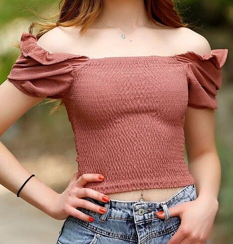 balon kollu kare yaka t shirt