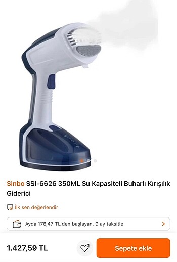 Sinbo buharlı el ütüsü