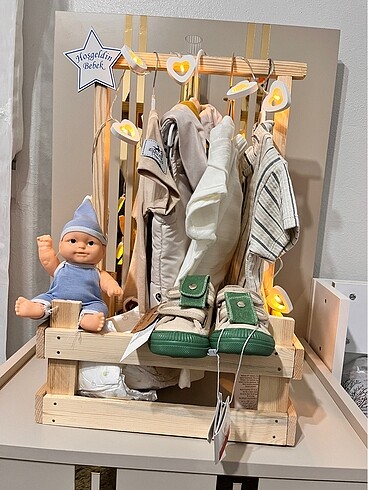 Bebek sepeti kalpli Led ile hediye sepeti - Görsel 3