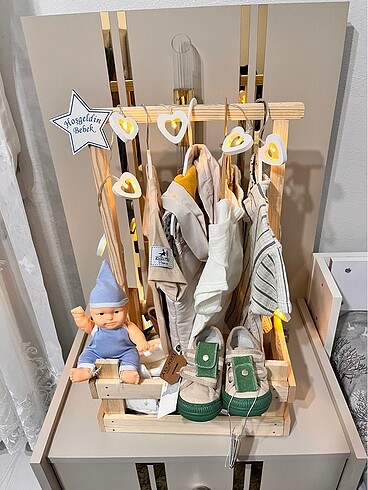 Bebek sepeti kalpli Led ile hediye sepeti - Görsel 4