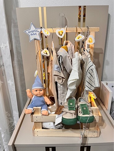 Bebek sepeti kalpli Led ile hediye sepeti - Görsel 5