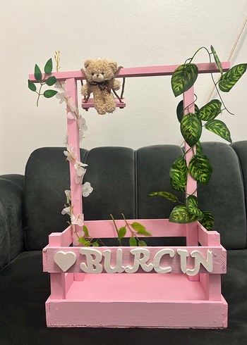 Pembe Ahşap Bebek sepeti - Görsel 7