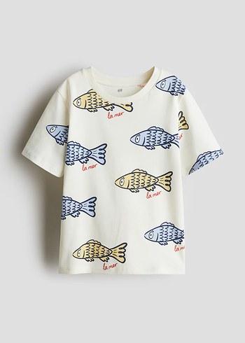 H&M Beyaz Baskılı Erkek Çocuk Tişört - Görsel 2