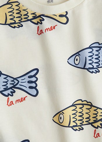 H&M Beyaz Baskılı Erkek Çocuk Tişört - Görsel 3