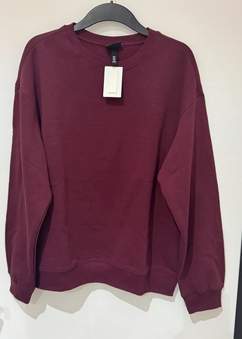 Bordo Kadın Basic Sweatshirt - Görsel 3