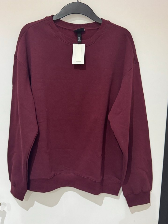 Bordo Kadın Basic Sweatshirt - Görsel 3