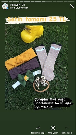 Çorap bandana set