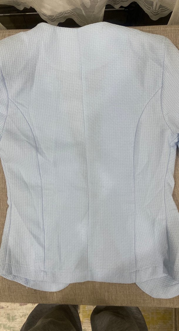 Dantel Detaylı Mavi Blazer Ceket - Görsel 4