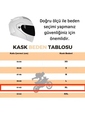 KULLANILMAMIŞ SIFIR FULL FACE MOTOSİKLET KASKI - Görsel 9