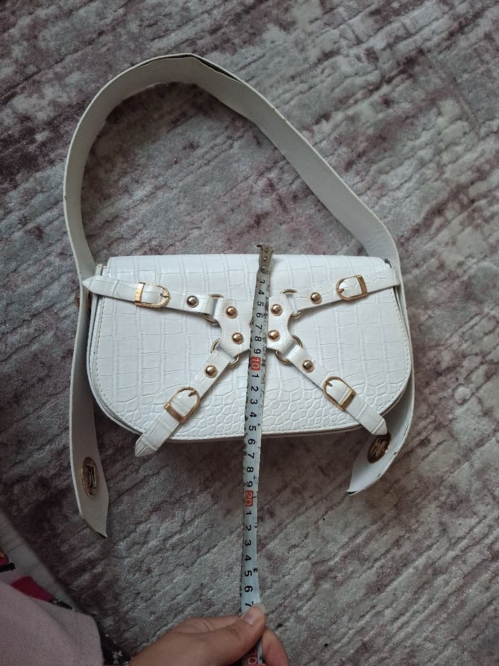 Beyaz kadın kol çantası - Görsel 5