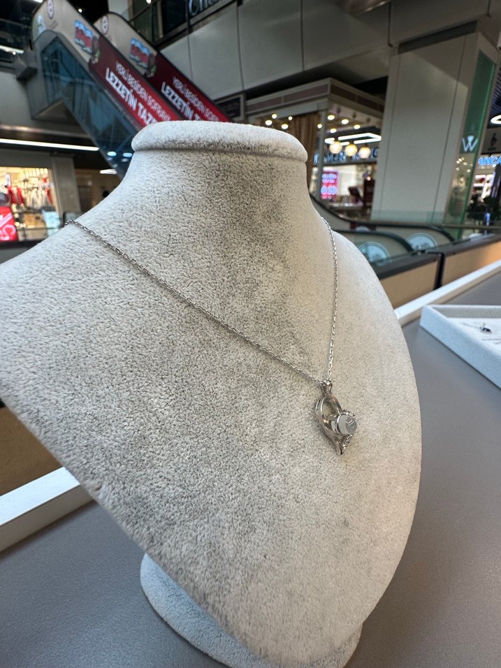 925 ayar gümüş kalp kolye - Görsel 5