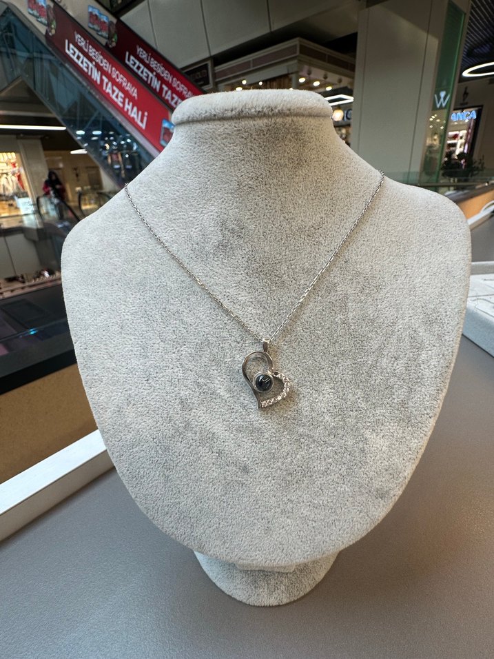 925 ayar gümüş kalp kolye - Görsel 2