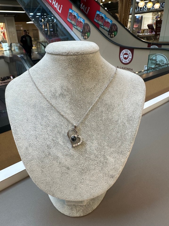 925 ayar gümüş kalp kolye - Görsel 4