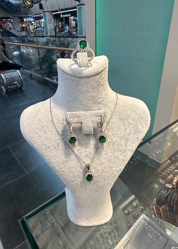 925 ayar gümüş taşlı set - Görsel 3