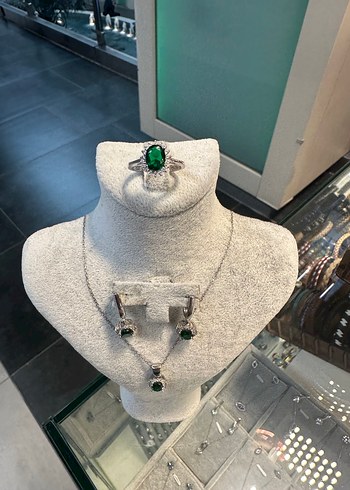 925 ayar gümüş taşlı set - Görsel 4