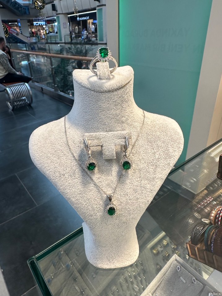 925 ayar gümüş taşlı set - Görsel 3