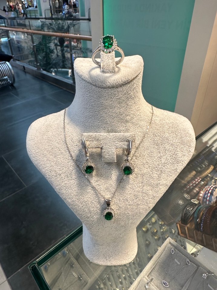 925 ayar gümüş taşlı set - Görsel 5