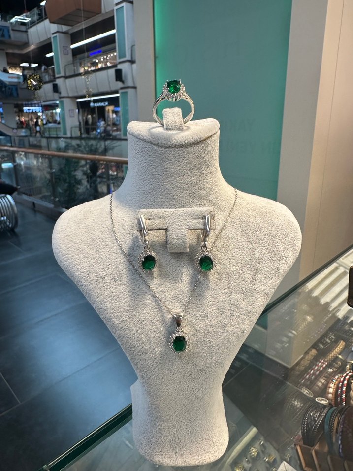 925 ayar gümüş taşlı set - Görsel 2