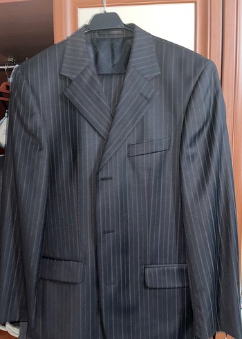 Erkek Gri Çizgili Regular Fit Takım Elbise - Görsel 3