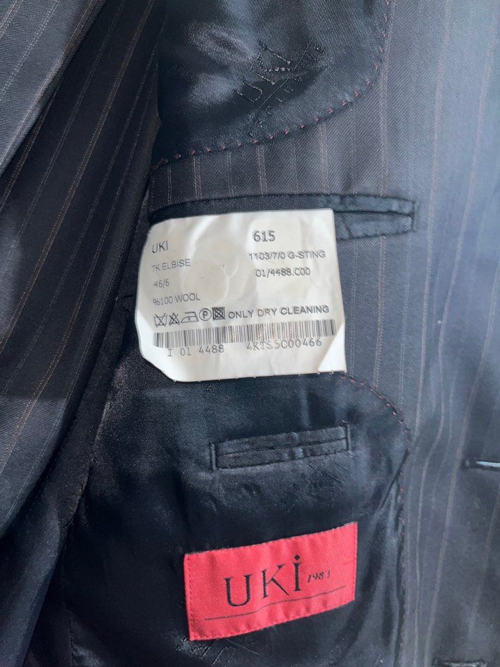 Erkek Gri Çizgili Regular Fit Takım Elbise - Görsel 2