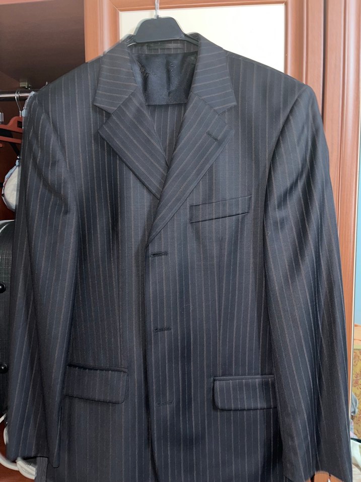 Erkek Gri Çizgili Regular Fit Takım Elbise - Görsel 3