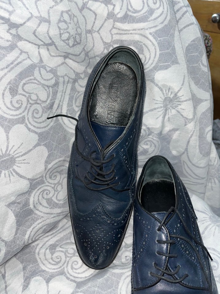 Mavi Deri Erkek Klasik Ayakkabı - Görsel 2