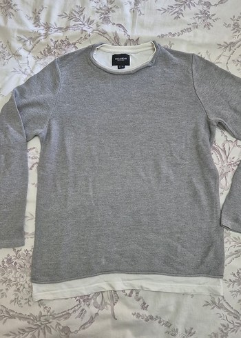 Gri Uzun Kollu Erkek Sweatshirt