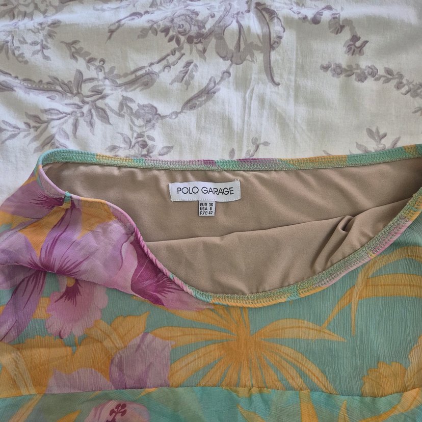 Bohem Çok Renkli şifon Mini  Etek - Görsel 2