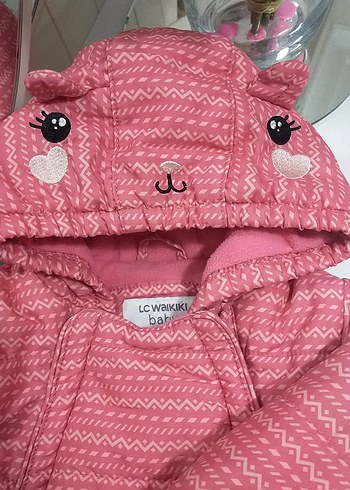 LC Waikiki Nakışlı Pembe Kız Bebek Tulum