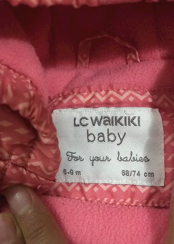 6 Ay Beden Nakışlı Pembe Kız Bebek Tulum