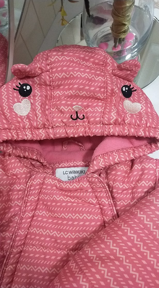 Nakışlı Pembe Kız Bebek Tulum - Görsel 2