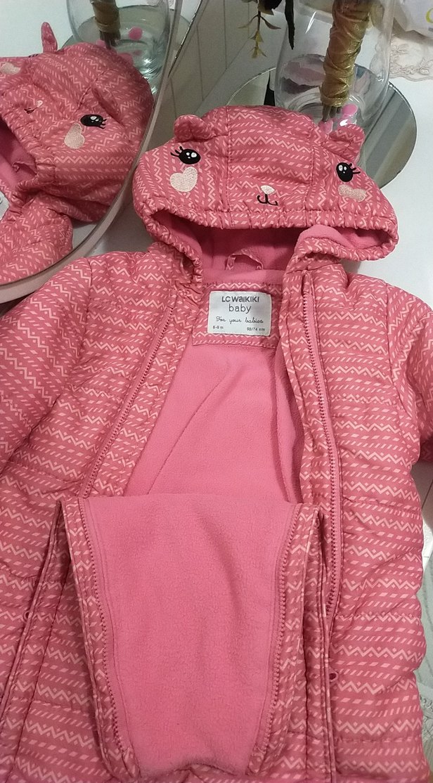 Nakışlı Pembe Kız Bebek Tulum - Görsel 4