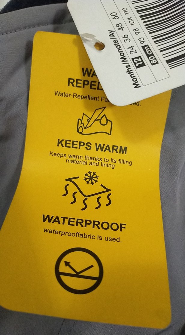 Erkek veya kı Çocuk Gri Streetwear Kadife kışlık kar Tulum - Görsel 4