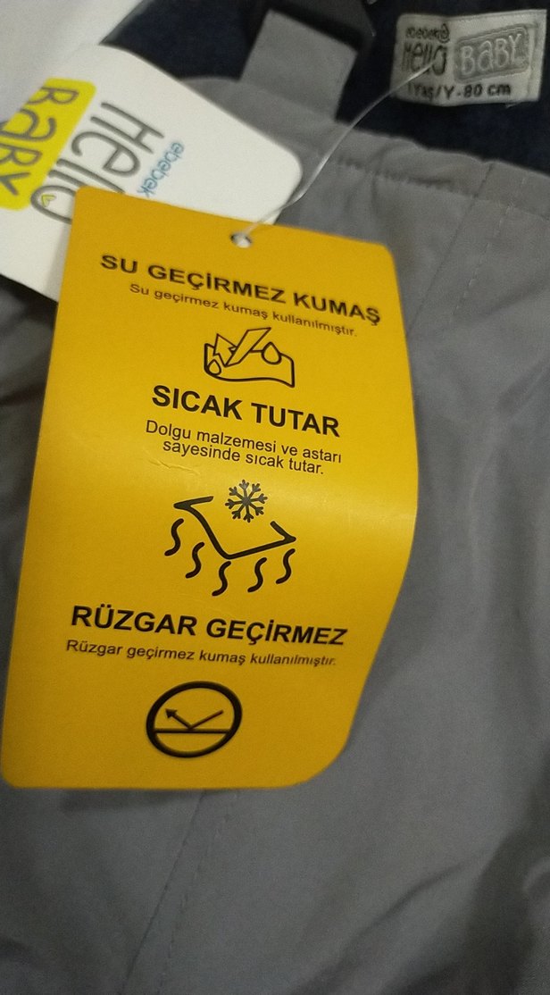 Erkek veya kı Çocuk Gri Streetwear Kadife kışlık kar Tulum - Görsel 5