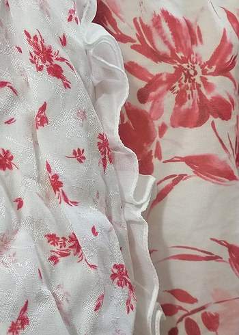 Kız Çocuk kırmızı Desenli Fırfırlı Etek - Görsel 3