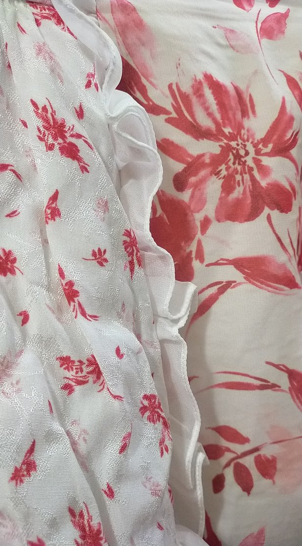 Kız Çocuk kırmızı Desenli Fırfırlı Etek - Görsel 3