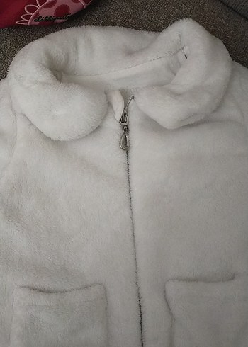 kız Bebek Beyaz Kürk Detaylı Mont - Görsel 2