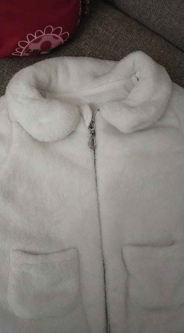 kız Bebek Beyaz Kürk Detaylı Mont - Görsel 2